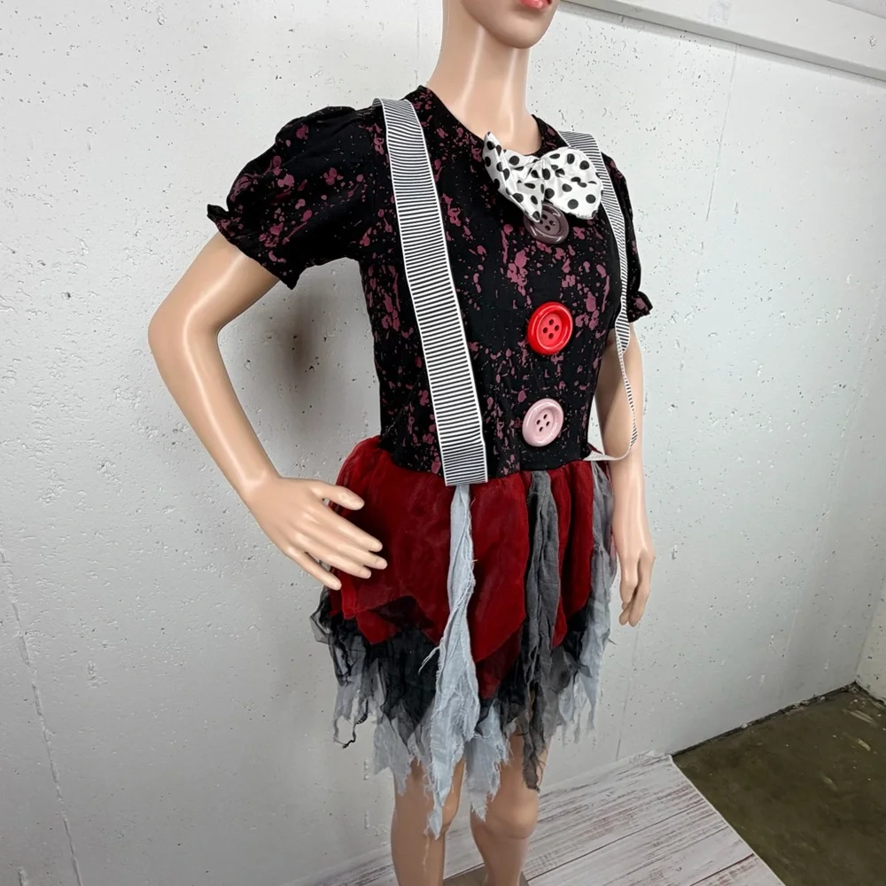 Spirit Kids Size XL 14-16 Killer Clown Cosplay Halloween Costume - Picture 4 of 15